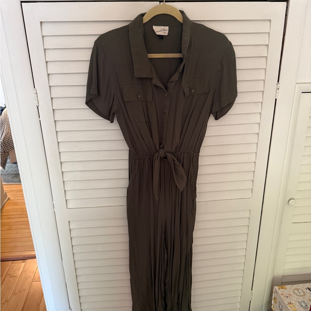 Universal Thread Brown Wrap Tie Front Dress